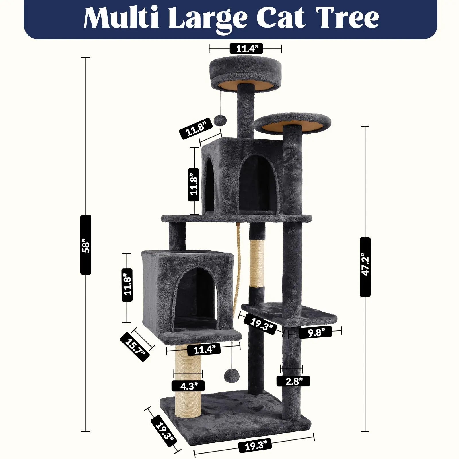[Summer Vibes] Wecharmer Cat Tree / Tower for Indoor with Green Leaves, Cat Condo Cozy Plush House with Hang Ball, Pet Furniture with Scratching Posts Cat Tree