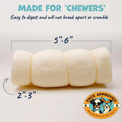Pack Approved Beef Rolls Dog Treats - Made from 100% Beef Hide - Natural Ingredients - Supports Dental Health