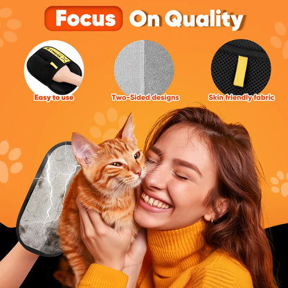 Upgrade Pet Hair Remover Electrostatic Gloves-1Pcs，Reusable Pet Hair Removal Glove for Cats & Dogs, Premium Cat & Dog Hair Remover Mitt for Couch Furniture Carpet Car Seat