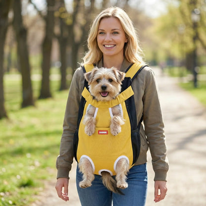 Smartwell Hands-Free Pet Carrier Backpack for Small Dogs and Cats Adjustable Legs Out Front Facing Pouch for Travel Hiking Walking Cat Bag