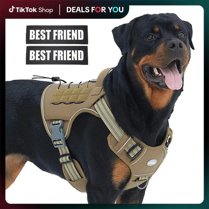 【#Summervibes #Petlovers】Auroth Tactical Dog Harness – Universal Harness, Walking Harness & Safety Harnesses for Small to Large Dogs, Durable Reflective, Easy to Control, No Pull Adjustable Pet Harness, Pet Supplies