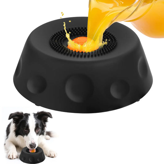 #Summervibes 3-In-1 Suction Slow Feeder Dog Bowl, No-Spill Licking Mat with Built-In Treat Ball & Cleaning Brush, Interactive Anti-Slip Dog Bowl for Yogurt, Peanut Butter & Liquid Treats