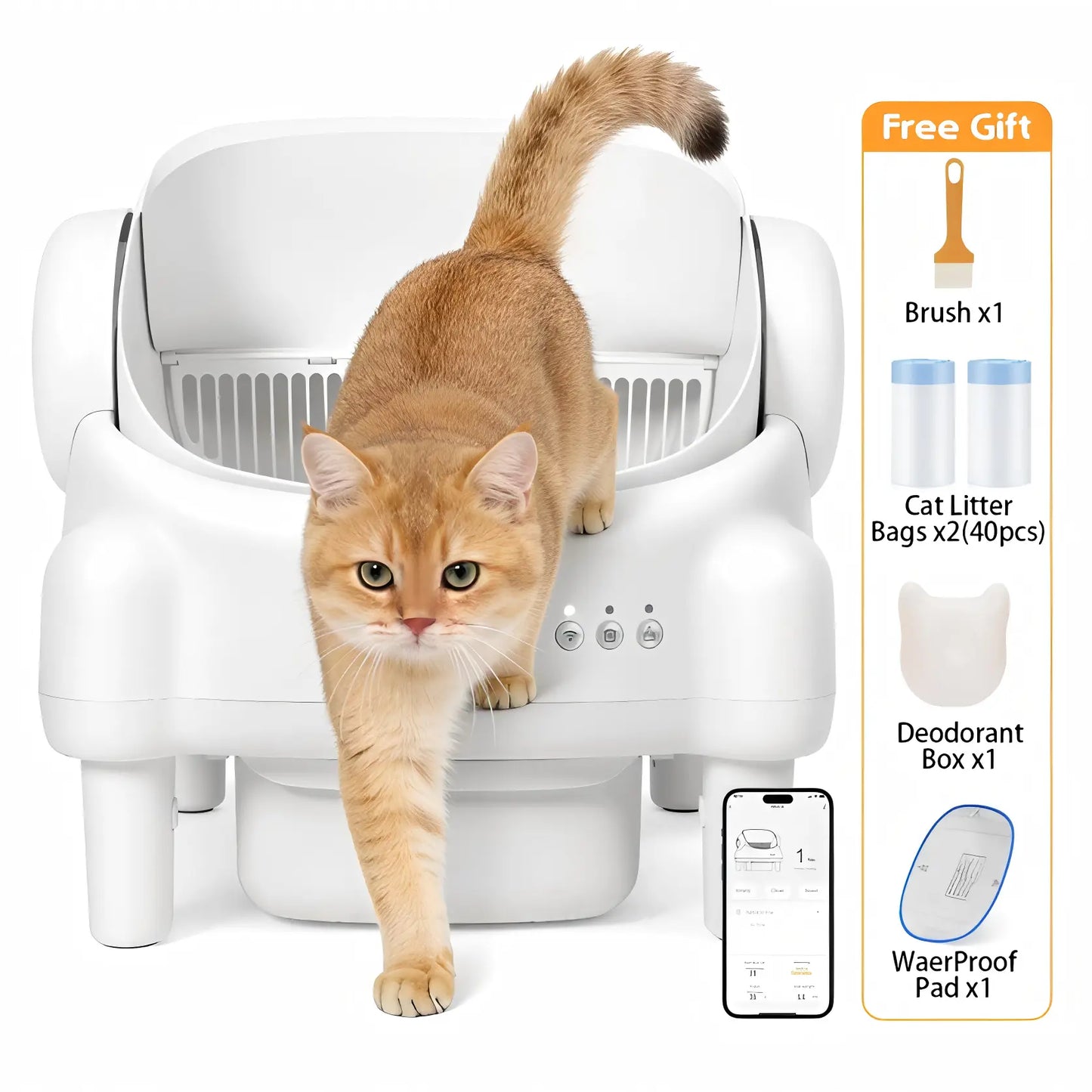TAYACICY Smart Self-Cleaning Litter Box for Multiple Cats | 10.5L Bin, Open-Top Design, Dual Safety Sensors, Cat Litterbox (Only Supports 2.4G Wifi) Summervibes