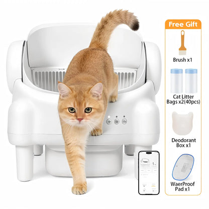 TAYACICY Smart Self-Cleaning Litter Box for Multiple Cats | 10.5L Bin, Open-Top Design, Dual Safety Sensors, Cat Litterbox (Only Supports 2.4G Wifi) Summervibes