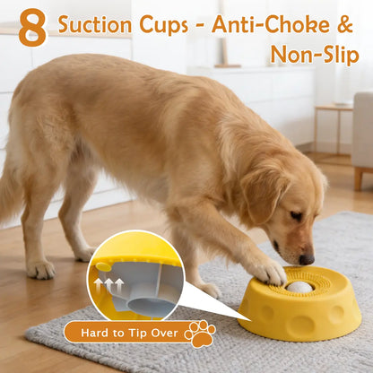Pawpace Multi Purpose Dog Bowl,Dog Liquid Slow Feeder,Lick Bowl with Ball ,Oral Hygiene & Tongue Cleaning,8 Suction Cups,No Mess Liquid Treat Enrichment Bowl for Dogs,Summervibes,Petlovers