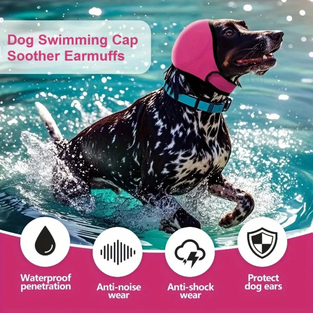 2Pcs / 1Pc Dog Ear Protector Earmuffs Bandana for Noise Reduction and Hearing Protection Adjustable Head Fixation Design Breathable Soft Material Suitable for Swimming Beach