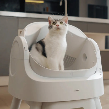 Petpivot Autoscooper 11 Open-Top Self-Cleaning Cat Litter Box，Odor-Free Waste Disposal Includes Trash Bags Summervibes Petlovers