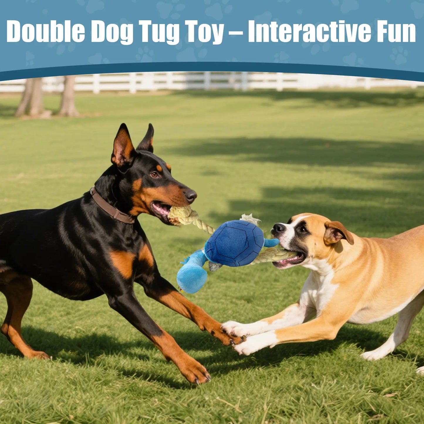 Dog Toy - Turtle Squeaky Plush Tug Toy with Rope Limbs Interactive Play for Boredom Relief Squeaky Feature & Tugging Fun