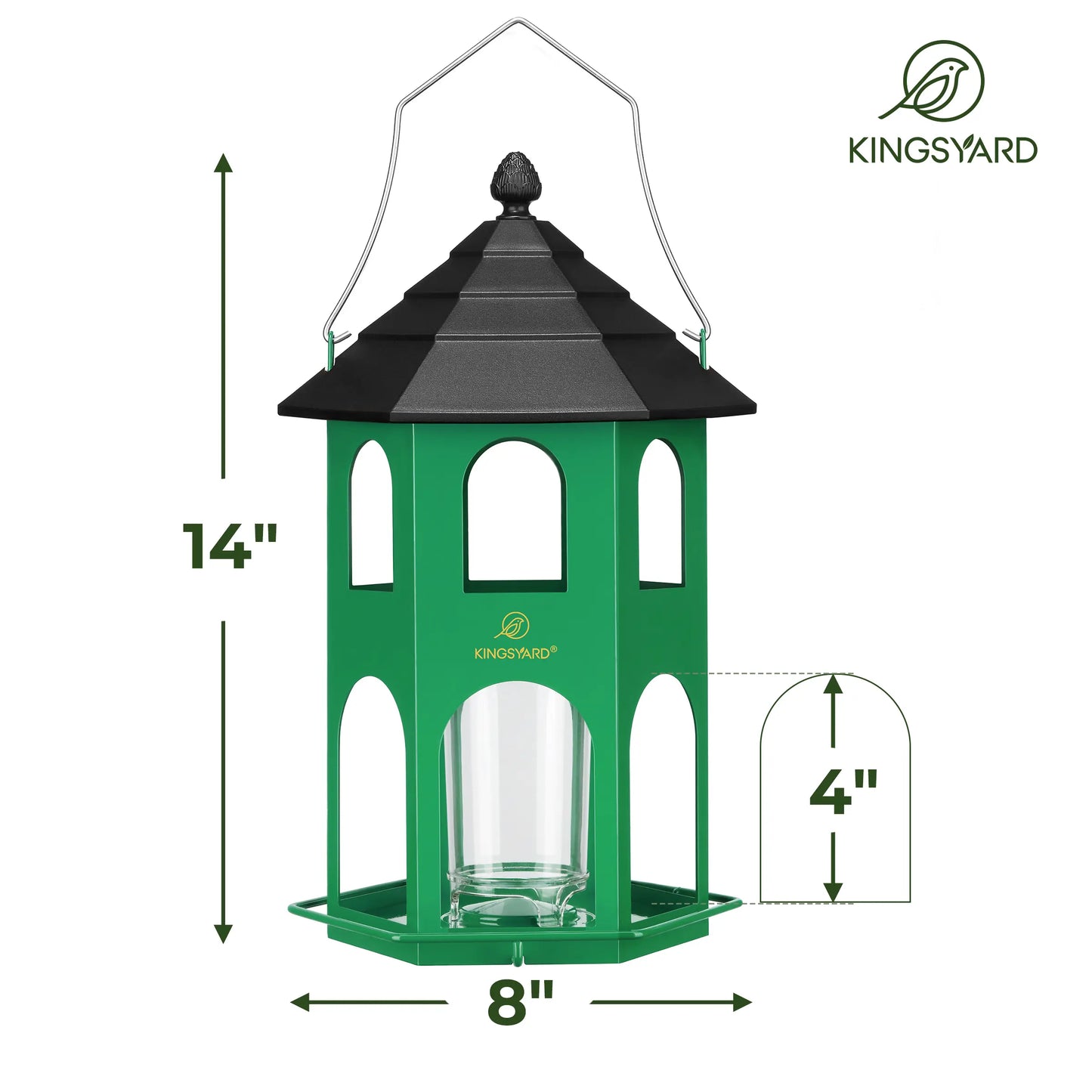 [Summervibes]Kingsyard Spring Migration 2026 Metal Bird Feeder for Backyard Nature Watching 4Lb Large Capacity with Circular Perch Durable Weather-Resistant Design