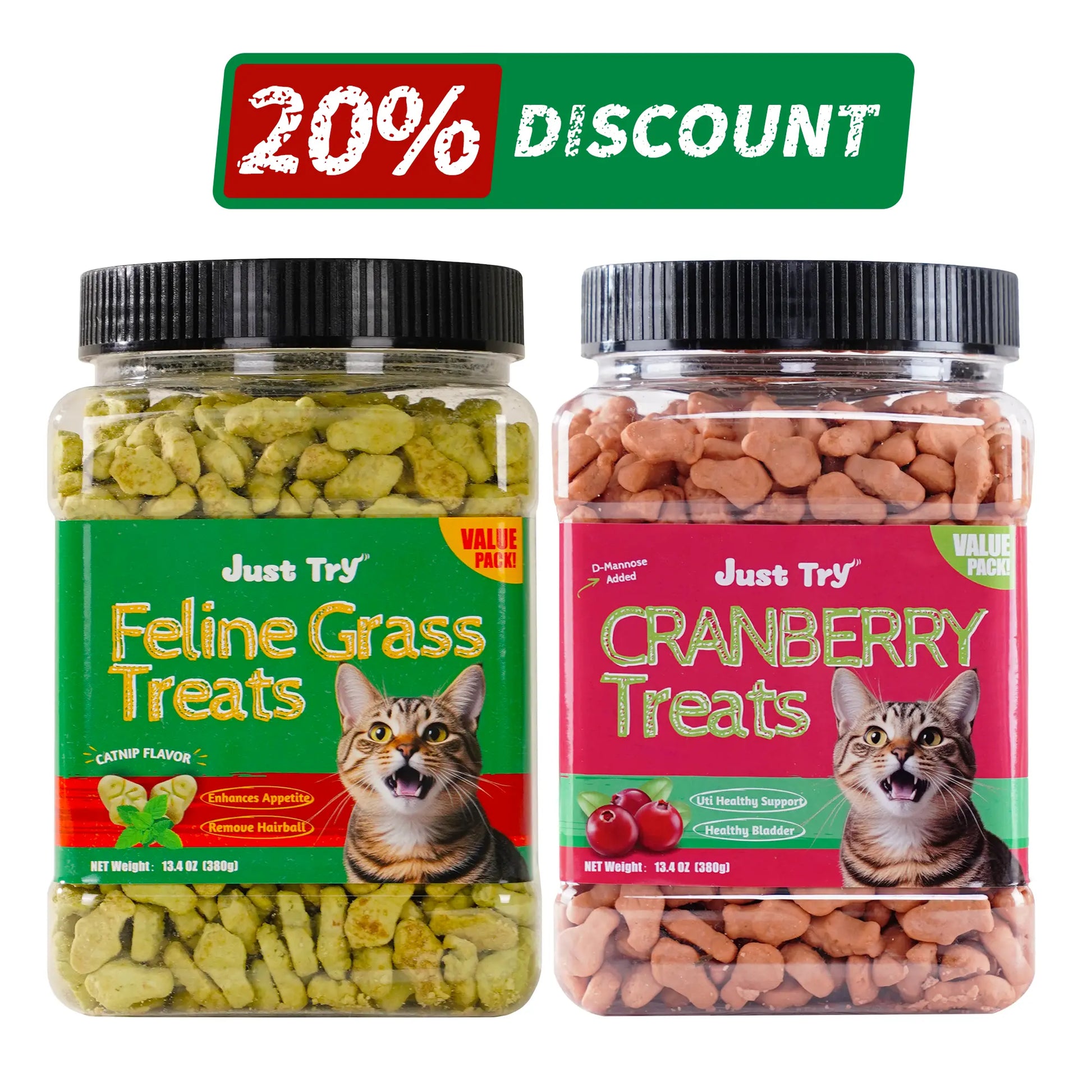 【Petlovers】Just TRY 13.4 OZ Cat Grass Treats Natural Salmon Flavor Healthy Cat Snacks Training Biscuits Catnip for Cats Dental and Hairball Control Treats Remedy Chews#Summervibes#Petlovers