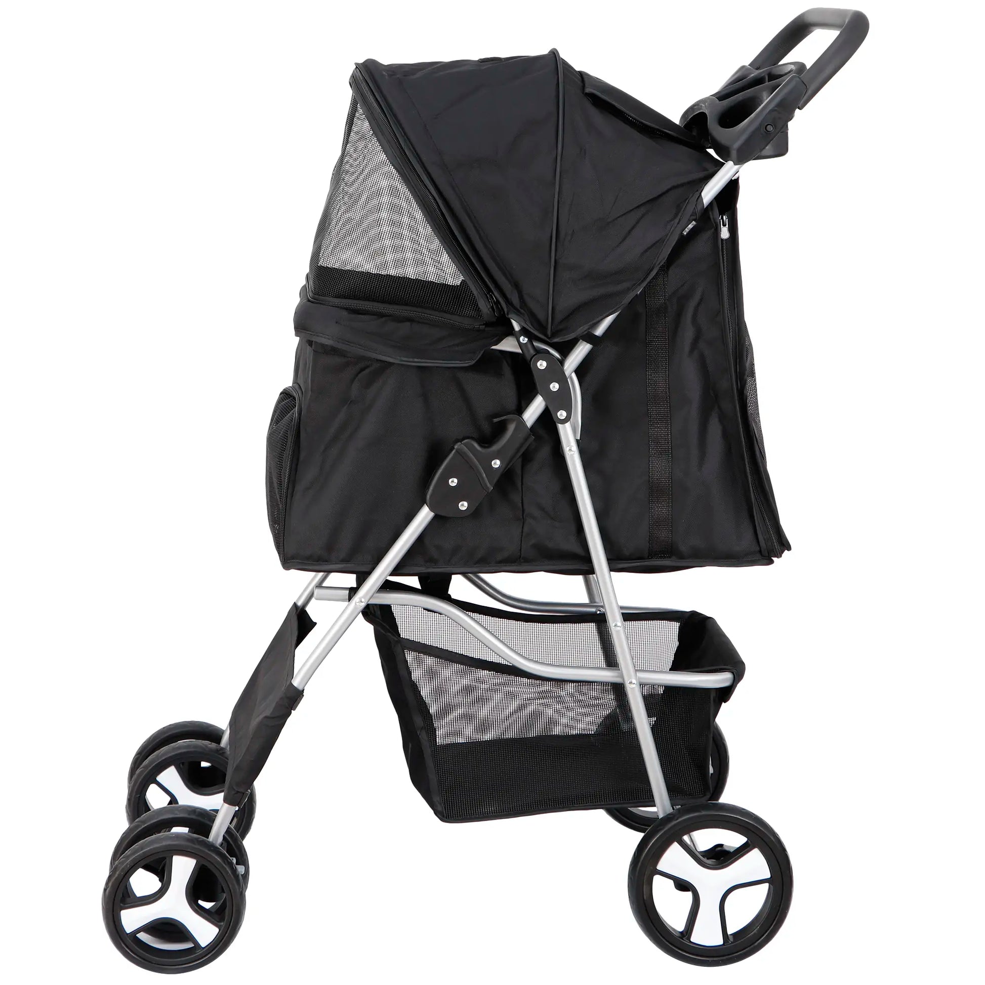 Segawe Foldable Dog Stroller - Pet Travel Carriage with Detachable Animal Carrier, Cart and Tray, Black,Summervibes