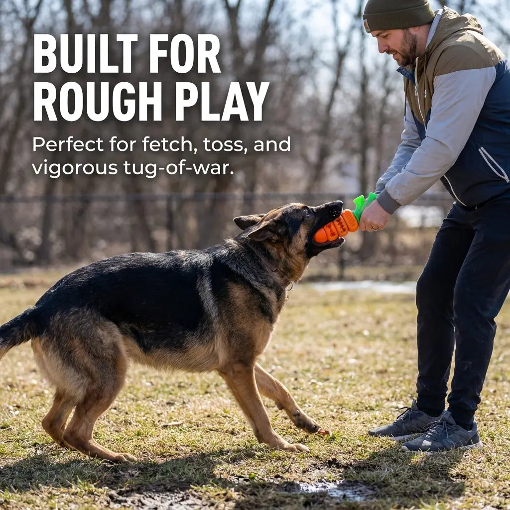 Apasiri Aggressive Chewer Dog Toys, Durable Carrot Leaf Design for Teeth Cleaning & Mental Stimulation Outdoorfun