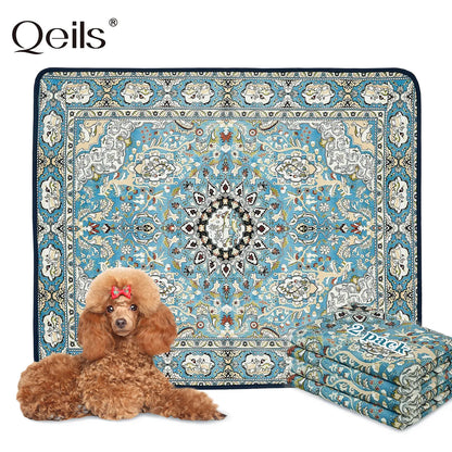 Qeils 36"X41" Washable Puppy Pee Pads | Super Absorbent, Waterproof & Reusable Non-Slip Training Mat for Floor/Crate Pet Supplies Poodle Dogs