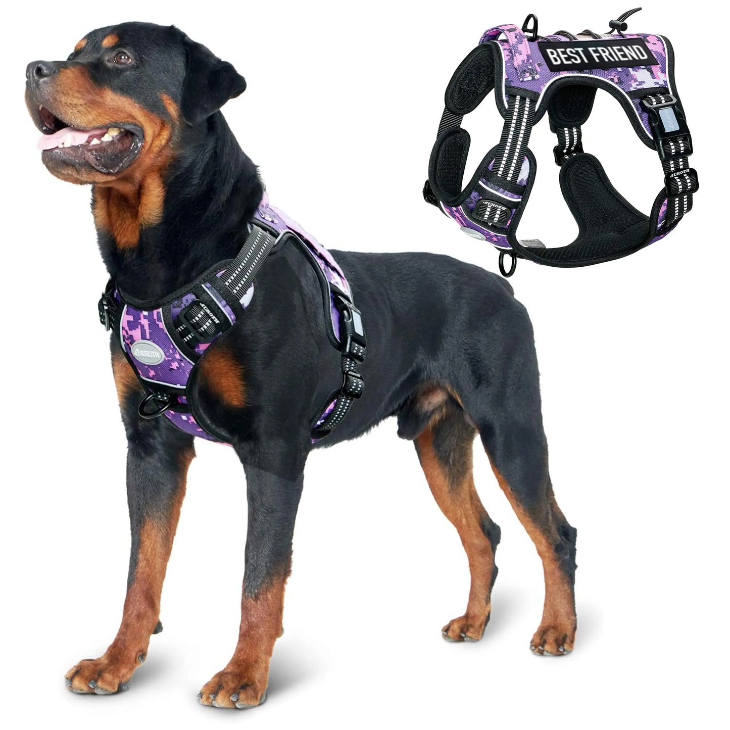 【#Summervibes #Petlovers】Auroth Tactical Dog Harness – Universal Harness, Walking Harness & Safety Harnesses for Small to Large Dogs, Durable Reflective, Easy to Control, No Pull Adjustable Pet Harness, Pet Supplies