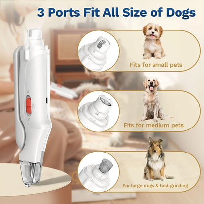 Catpick 2-In-1 Pet Nail Clipper and Grinder, Ultra Quiet Electric Grooming Tool with LED Light, Rechargeable for Dogs & Cats of All Sizes, Low-Noise Motor for Safe Trimming