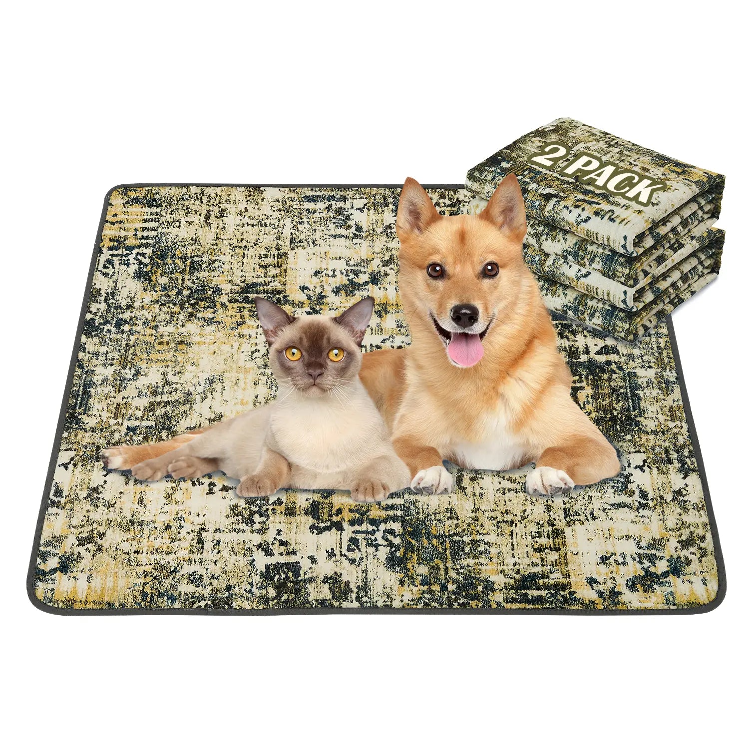 Qeils 36"X41" Washable Puppy Pee Pads | Super Absorbent, Waterproof & Reusable Non-Slip Training Mat for Floor/Crate Pet Supplies Poodle Dogs