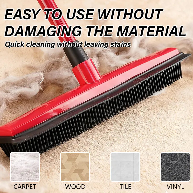 Pet Carpet Cleaning Brush - Powerful Hair & Dust Removal, Hands-Free Cleaning, Rubber Scraper for Floors/Windows/Sofas, Multi-Functional for Dog/Cat Hair & Window Cleaning Summervibes