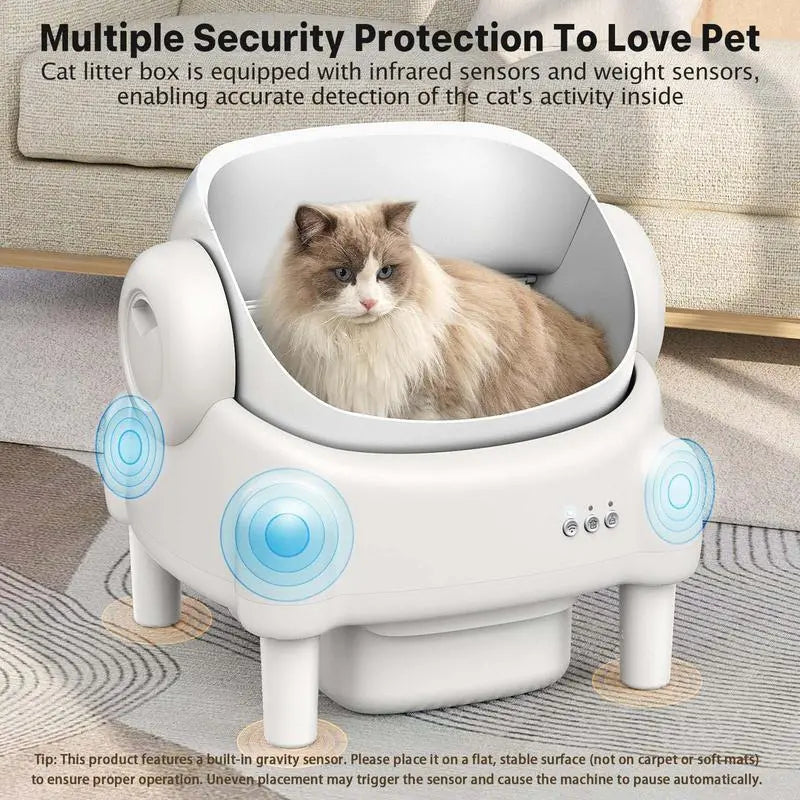 TAYACICY Smart Self-Cleaning Litter Box for Multiple Cats | 10.5L Bin, Open-Top Design, Dual Safety Sensors, Cat Litterbox (Only Supports 2.4G Wifi) Summervibes