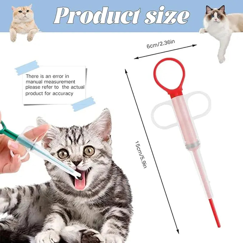 3 Pieces Pet Pill Plunger Popper for Small Cats Dogs Pill Gun Dispenser Shooter Pet Piller Soft Tip Tablet Syringe Pusher Animal Medicine Feeder for Feeding(Green+Red+Blue)