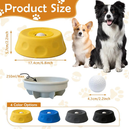 Pawpace Multi Purpose Dog Bowl,Dog Liquid Slow Feeder,Lick Bowl with Ball ,Oral Hygiene & Tongue Cleaning,8 Suction Cups,No Mess Liquid Treat Enrichment Bowl for Dogs,Summervibes,Petlovers