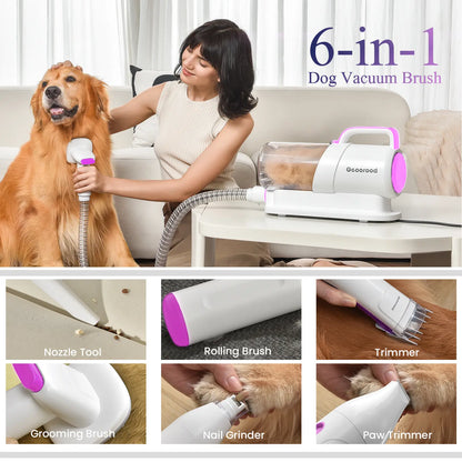 Geoorood Dog Grooming Vacuum Kit with 13000Pa Suction Power & 2.2L Dust Collection for Furry Animal Cleaning Summervibes Petlovers