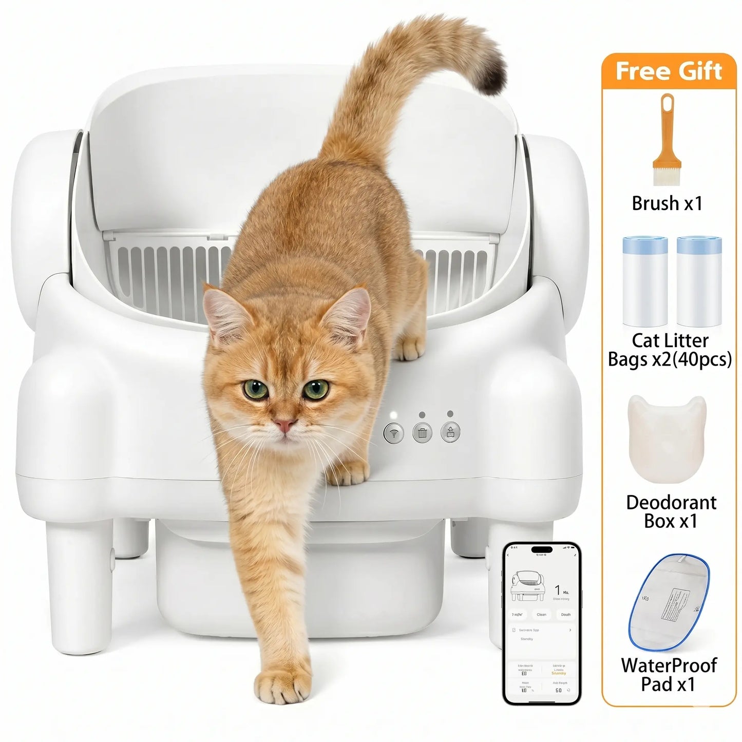 TAYACICY Smart Self-Cleaning Litter Box for Multiple Cats | 10.5L Bin, Open-Top Design, Dual Safety Sensors, Cat Litterbox (Only Supports 2.4G Wifi) Summervibes