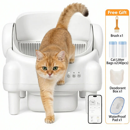 TAYACICY Smart Self-Cleaning Litter Box for Multiple Cats | 10.5L Bin, Open-Top Design, Dual Safety Sensors, Cat Litterbox (Only Supports 2.4G Wifi) Summervibes
