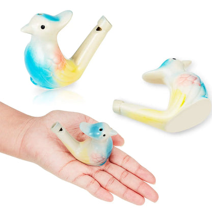 6 Pcs Ceramic Water Bird Whistles, Ceramic Bird Call Whistles, Colorful Porcelain Toys, for Kids Adults Birthday Easter Gift Classroom Prize