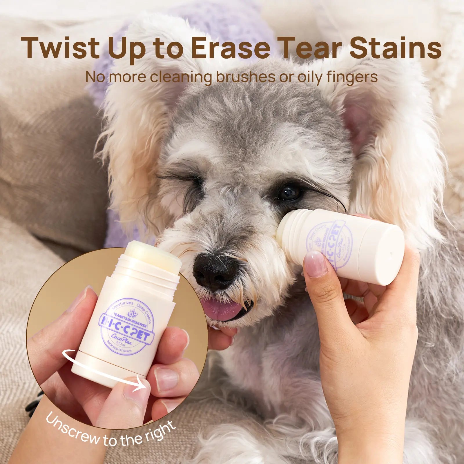 HICC PET Tear Stain Eye Balm Butter for Dogs - Coconut Oil Infused Grooming Product with Stain Lift, Cleaner, Removal, Hydrating Care to Cleanse, Soothe Surrounding Area for Brighter Look,#Summervibes #Petlover