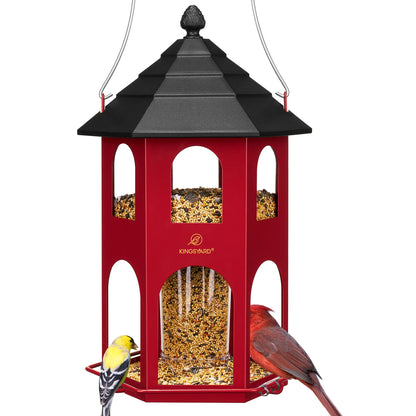 [Summervibes]Kingsyard Spring Migration 2026 Metal Bird Feeder for Backyard Nature Watching 4Lb Large Capacity with Circular Perch Durable Weather-Resistant Design