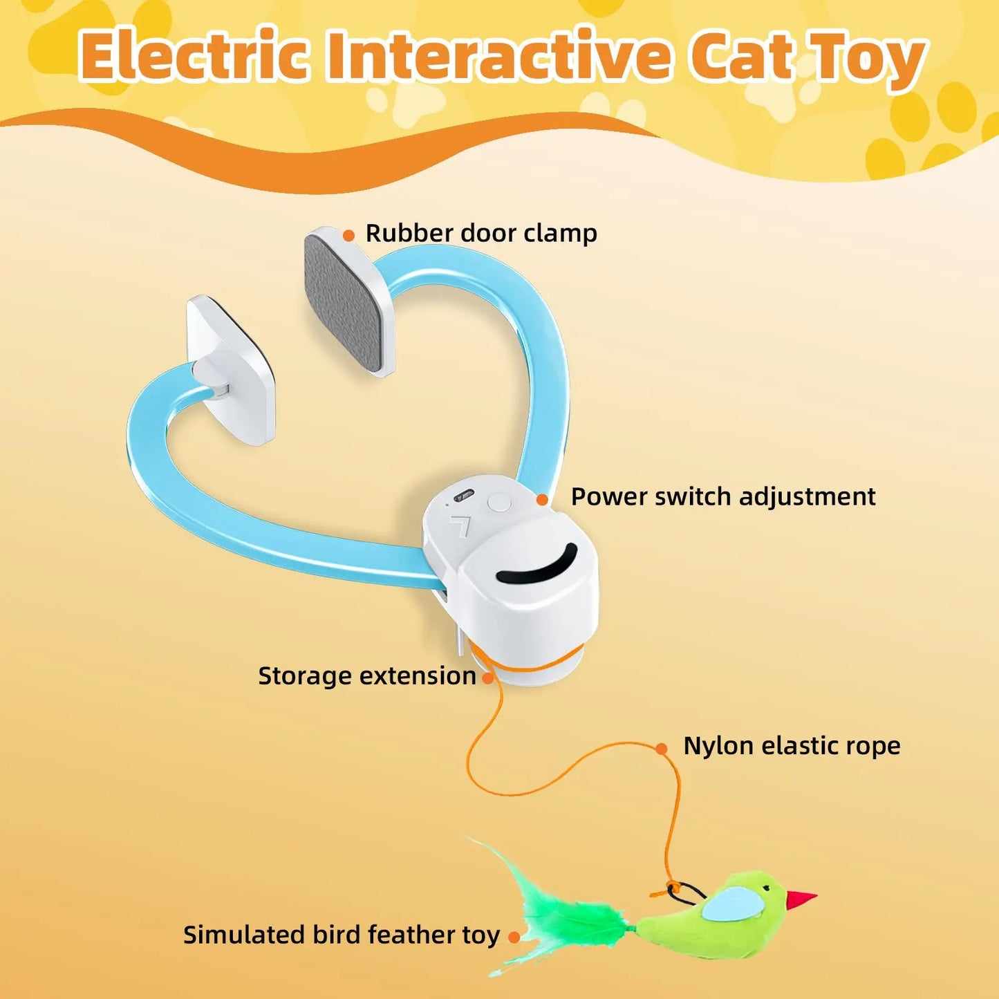 CATPICK Interactive Cat Toy for Indoor Cats - Best Kitten & Adult Cat Enrichment Stimulation Toy with Electric Flying Bird Feather Wand
