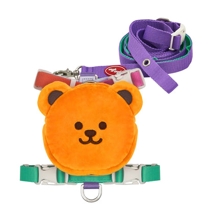 PETHROOM X Wiggle Wiggle Backpack Harness & Leash Set for Dogs - Wiggle Bear