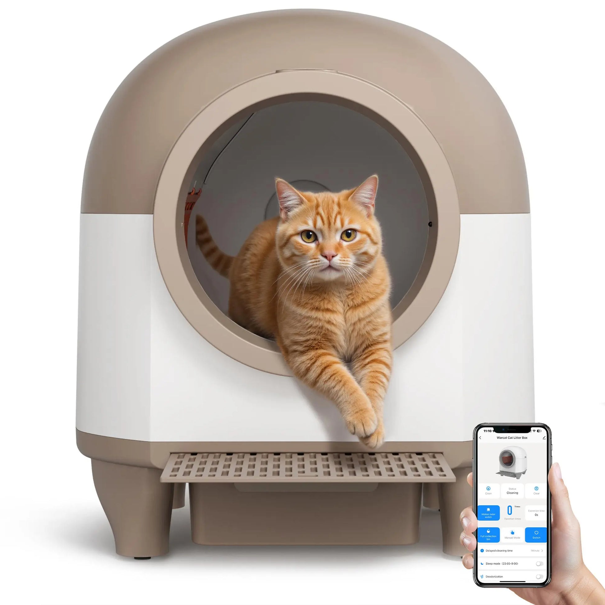 Warcat Smart Low-Noise Auto-Cleaning Litter Box 90L Self Cleaning Cat Litter Box App-Controlled via 2.4G Wifi with Smart Sensors, Safety Protection, Easy Maintenance, Easy Setup & Clean #Summervibes #Petlovers