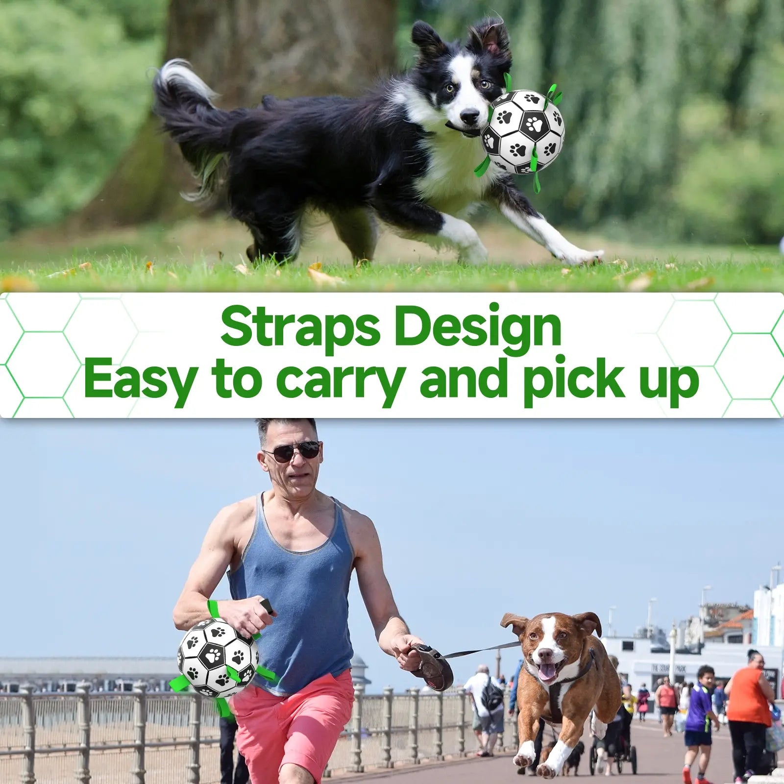 Herding Dogs Balls Durable Dog Soccer Ball with 9 Grab Tabs for Outdoor & Water Play, Perfect Gift for Pets #GLOBAL PICKS