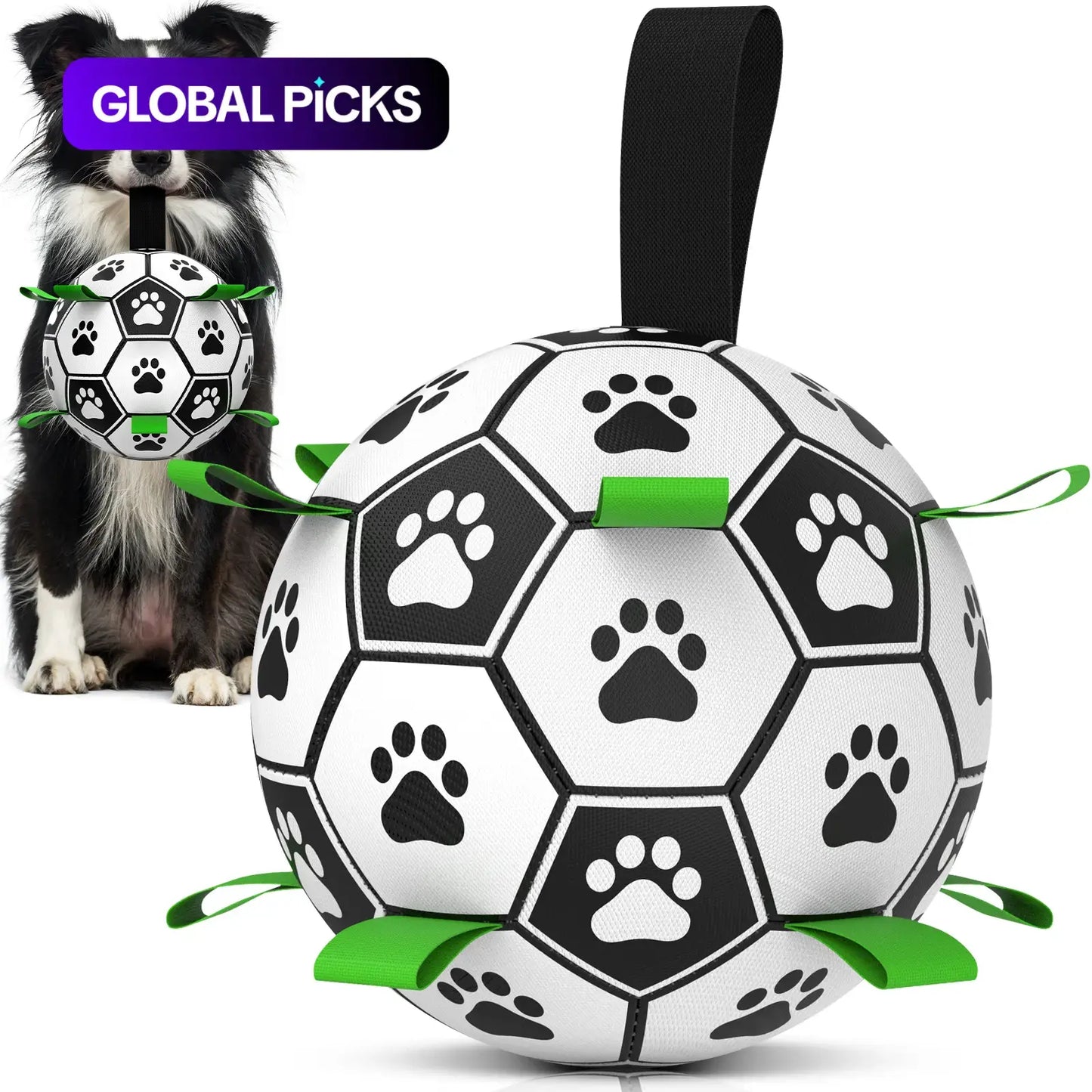 Herding Dogs Balls Durable Dog Soccer Ball with 9 Grab Tabs for Outdoor & Water Play, Perfect Gift for Pets #GLOBAL PICKS