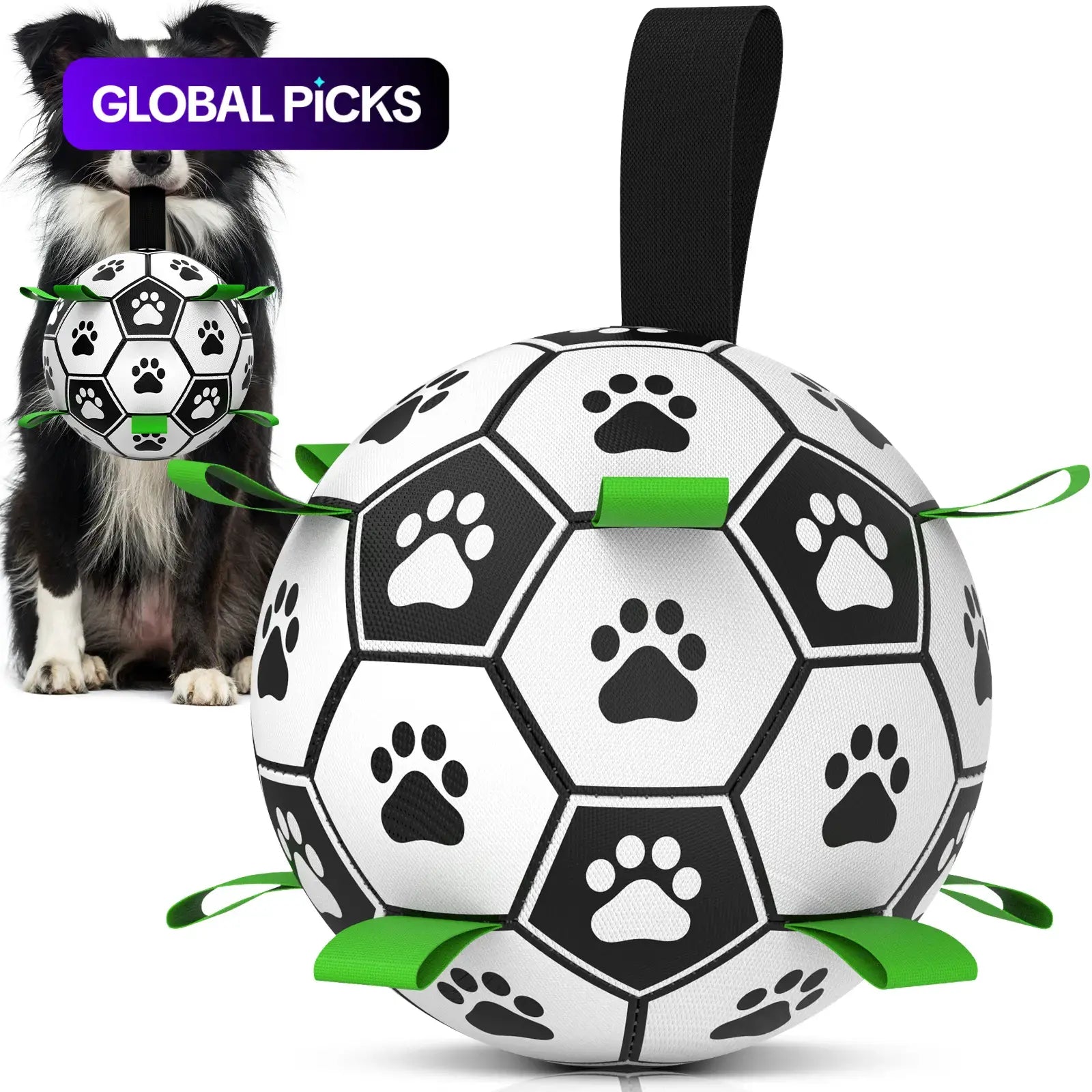 Herding Dogs Balls Durable Dog Soccer Ball with 9 Grab Tabs for Outdoor & Water Play, Perfect Gift for Pets #GLOBAL PICKS