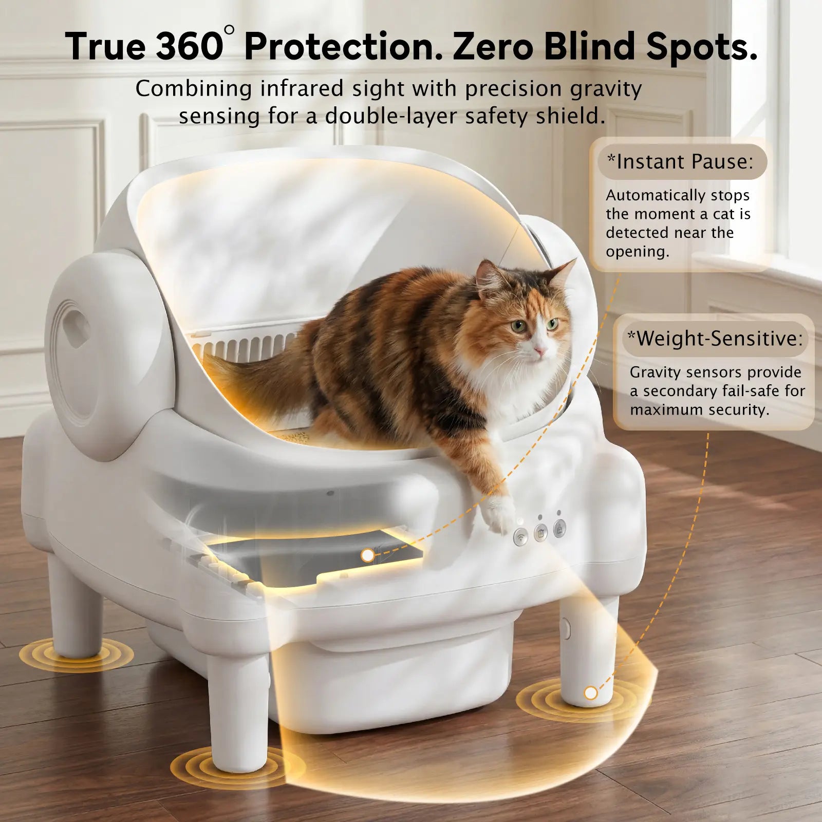 TAYACICY Smart Self-Cleaning Litter Box for Multiple Cats | 10.5L Bin, Open-Top Design, Dual Safety Sensors, Cat Litterbox (Only Supports 2.4G Wifi) Summervibes