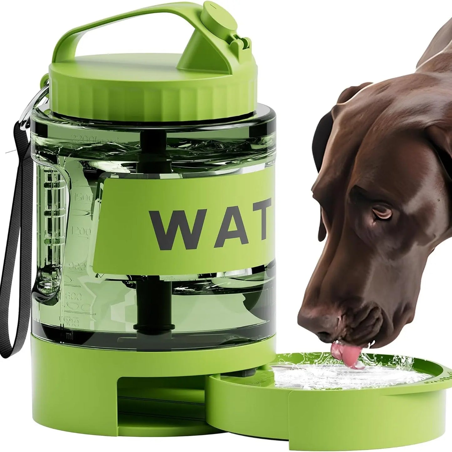 Large Dogs Water Bowl Dispenser, Walking, Camping, Hiking, Portable, Sturdy, 2 in 1 Combo