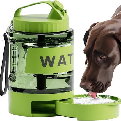 Large Dogs Water Bowl Dispenser, Walking, Camping, Hiking, Portable, Sturdy, 2 in 1 Combo