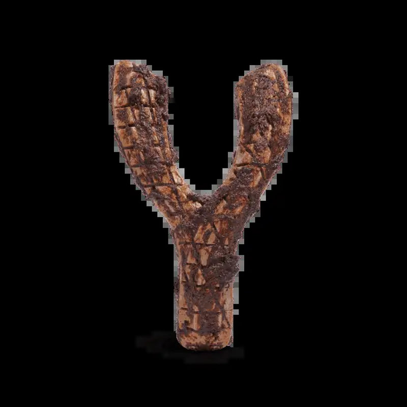 WOOF Honestchew Meaty Antler or Y Shaped Dog Chews - Made with Real Beef Outer Layer and Natural, Plant-Based Ingredients Core - Splinter-Resistant - Safer than Rawhide and Dog Bones