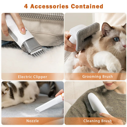 【Limitedtimeflashsale】Afloia Dog Grooming Kit, Pet Grooming Vacuum & Dog Clippers & Dog Brush for Shedding with Vacuum Grooming Tools, Low Noise Dog Vacuum Hair Remover Pet Grooming Supplies Paw Trimmer
