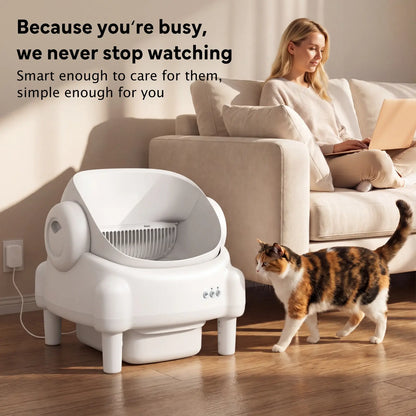 TAYACICY Smart Self-Cleaning Litter Box for Multiple Cats | 10.5L Bin, Open-Top Design, Dual Safety Sensors, Cat Litterbox (Only Supports 2.4G Wifi) Summervibes