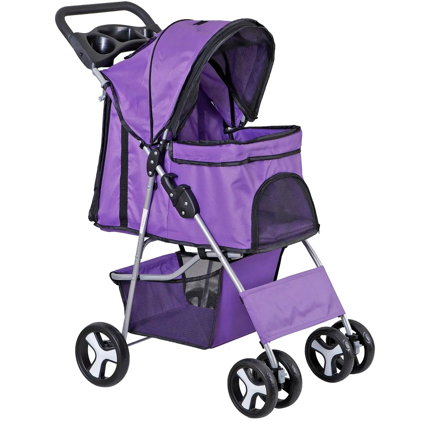Segawe Foldable Dog Stroller - Pet Travel Carriage with Detachable Animal Carrier, Cart and Tray, Black,Summervibes