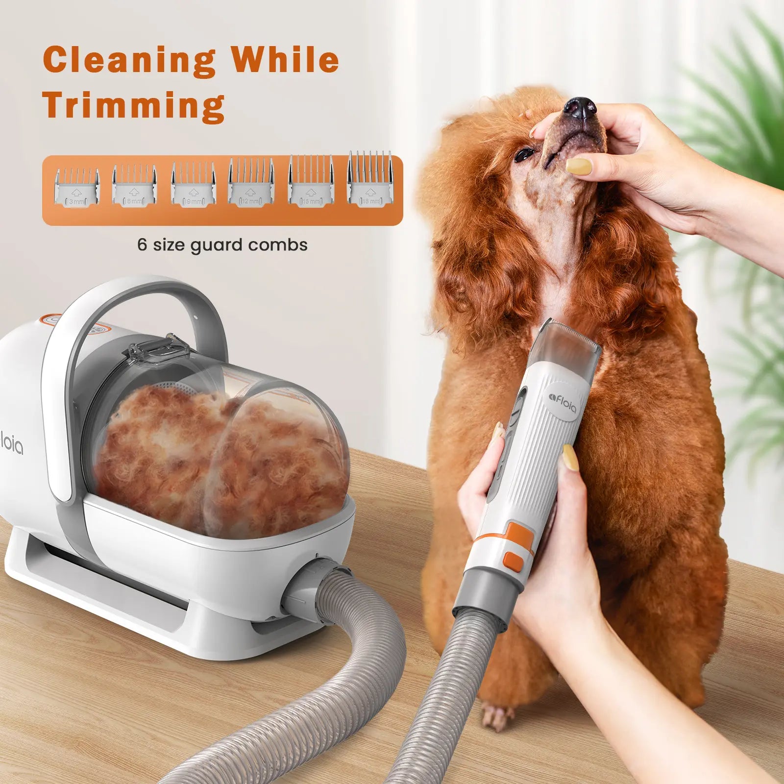 【Limitedtimeflashsale】Afloia Dog Grooming Kit, Pet Grooming Vacuum & Dog Clippers & Dog Brush for Shedding with Vacuum Grooming Tools, Low Noise Dog Vacuum Hair Remover Pet Grooming Supplies Paw Trimmer