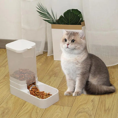 Summer Plastic Transparent Large Capacity Automatic Pet Feeding Tools, Pet Food Feeder & Water Dispenser, Automatic Dog Cat Feeder and Water Dispenser, Pet Supplies, Pet Products, Cruel Summer