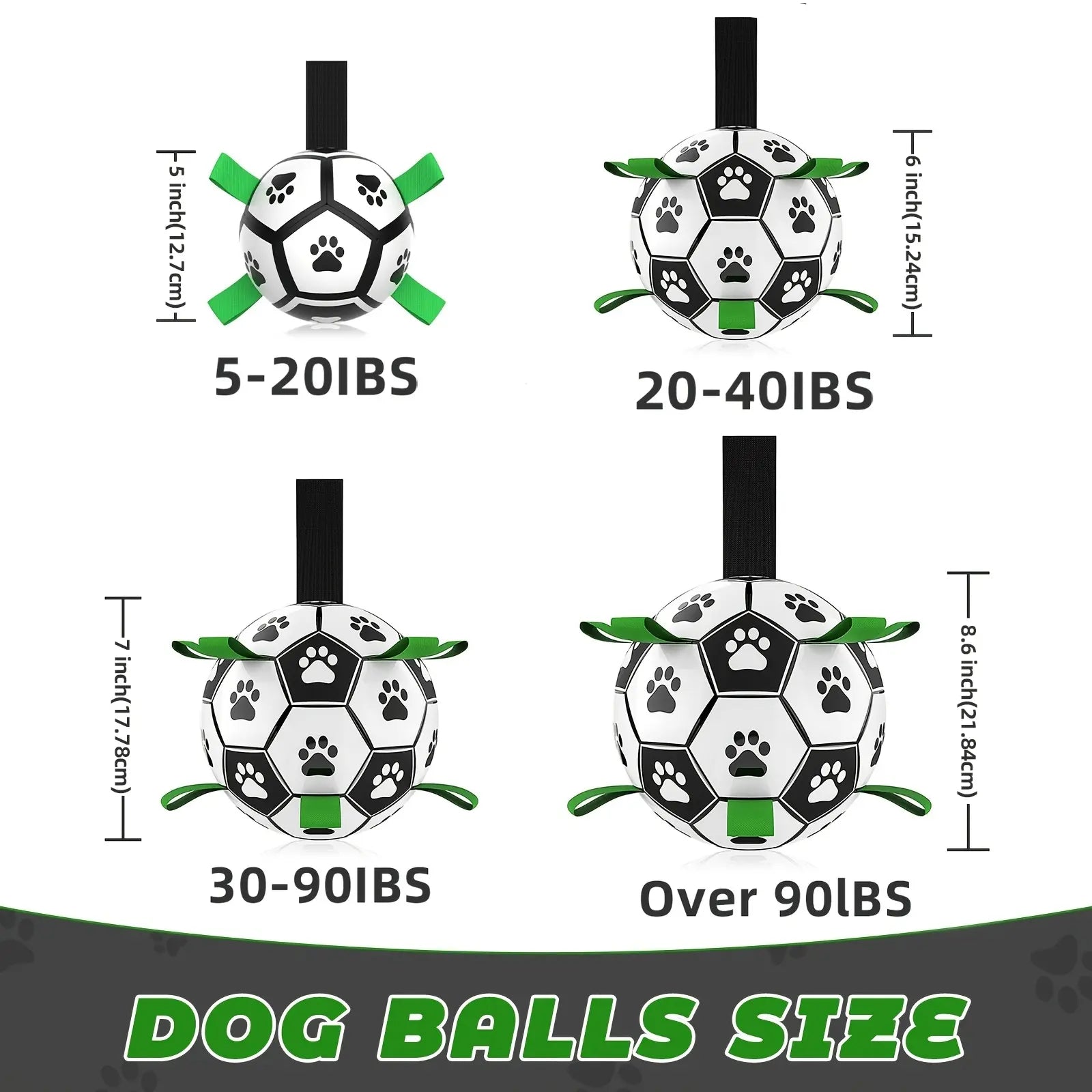 Herding Dogs Balls Durable Dog Soccer Ball with 9 Grab Tabs for Outdoor & Water Play, Perfect Gift for Pets #GLOBAL PICKS