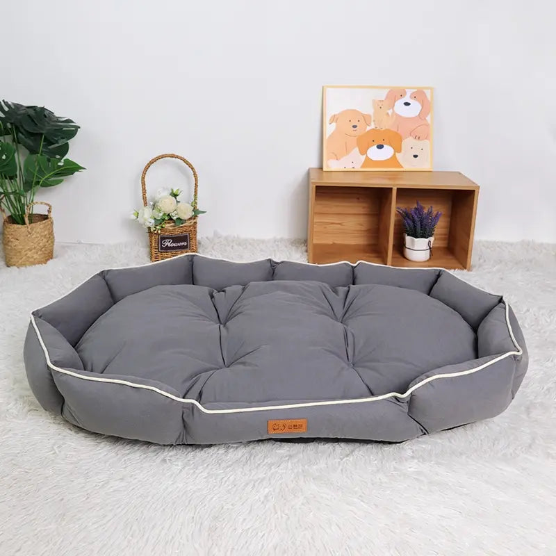 Dog Bed All-Season Pet Nest Anti-Slip Soft Plush Pillow Warm Winter Luxury Sofa Cat Couch Washable Dog Paw Cushion Resting Area Durable Base