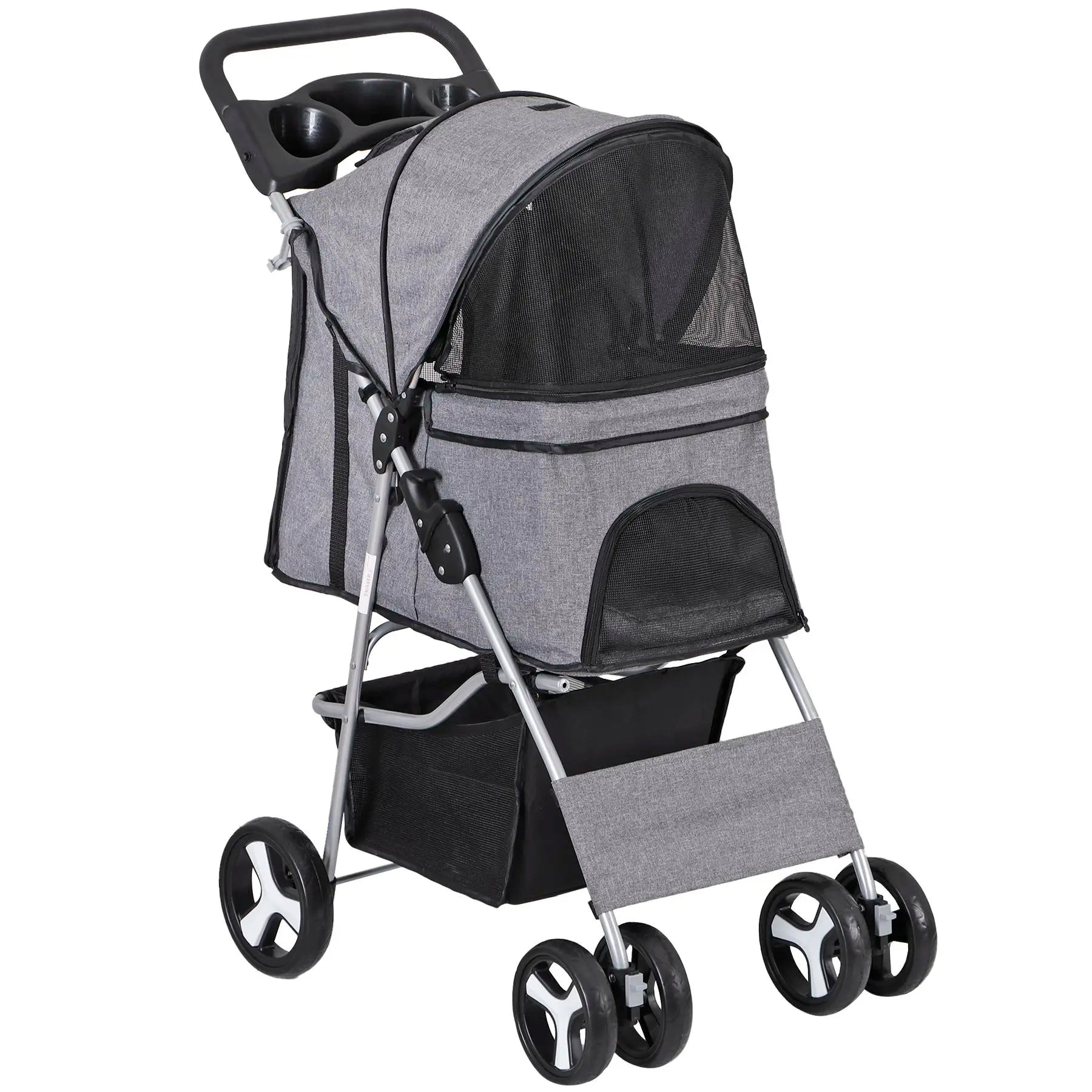 Segawe Foldable Dog Stroller - Pet Travel Carriage with Detachable Animal Carrier, Cart and Tray, Black,Summervibes
