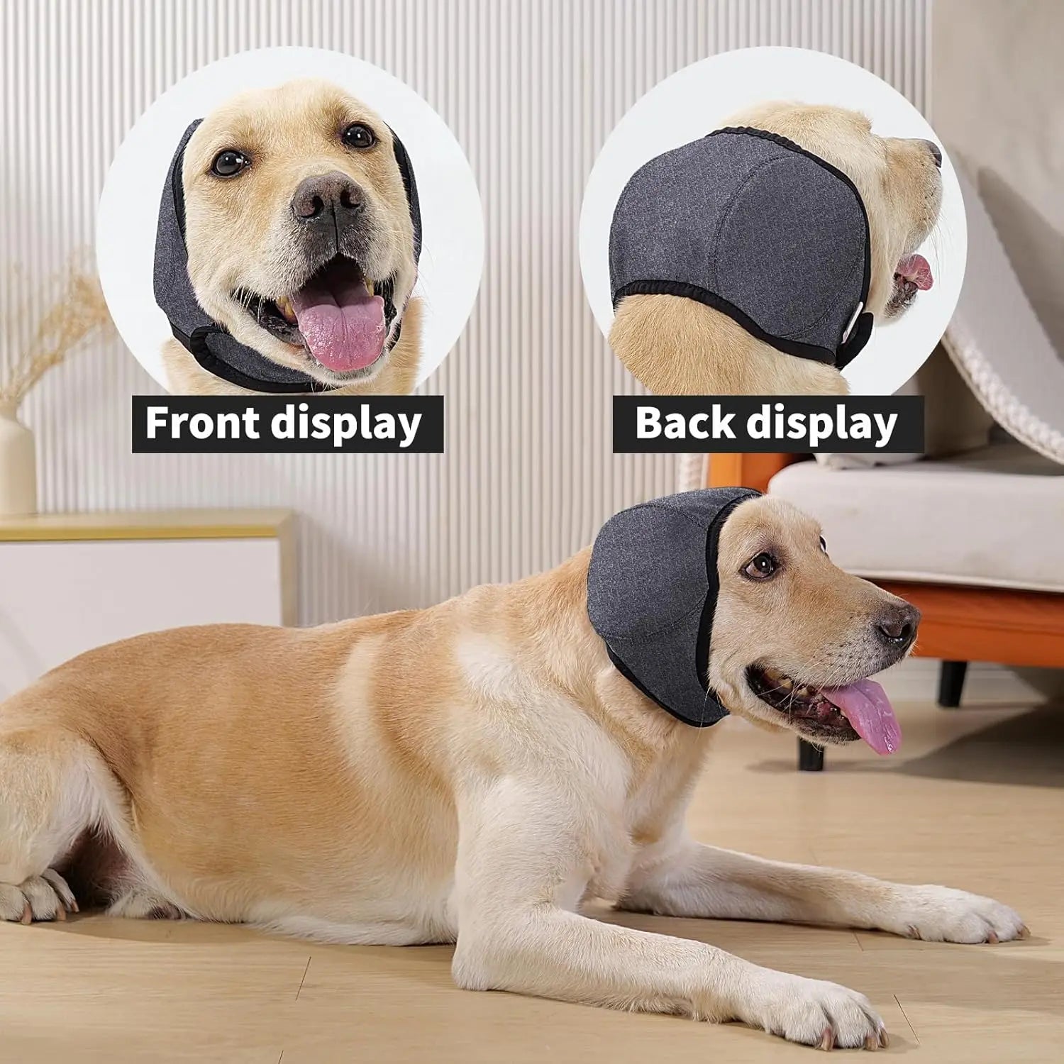2Pcs / 1Pc Dog Ear Protector Earmuffs Bandana for Noise Reduction and Hearing Protection Adjustable Head Fixation Design Breathable Soft Material Suitable for Swimming Beach