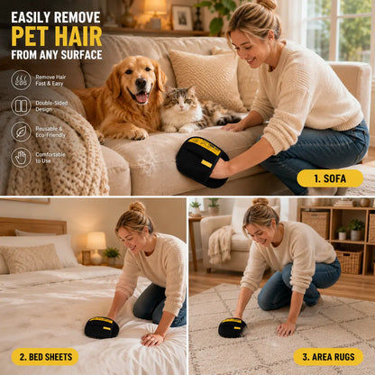 YOMI PET Hair Remover Electrostatic Gloves Two-Way Brush Sticky Hair Remover Cat Hair Dog Hair Glover Grooming Removal Cleaning